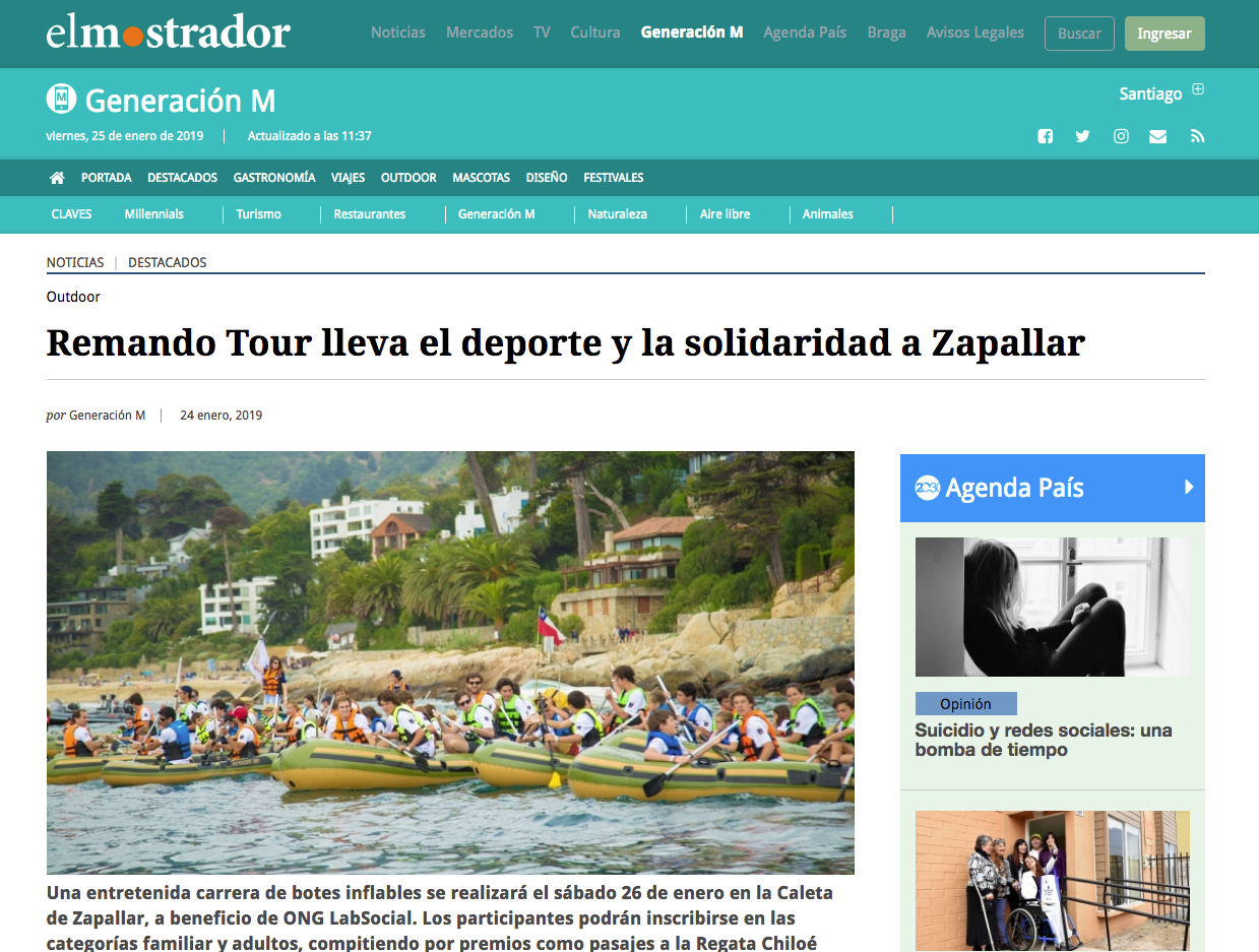 Remando Tour lleva el deporte y la solidaridad a Zapallar
